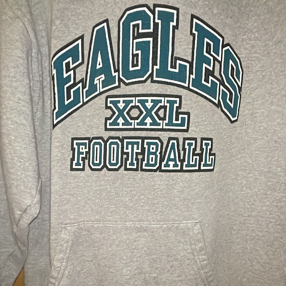 Vintage Boys Philly Philadelphia Eagles Grey Hoodie Youth Boys XL (16/18) - Picture 3 of 7